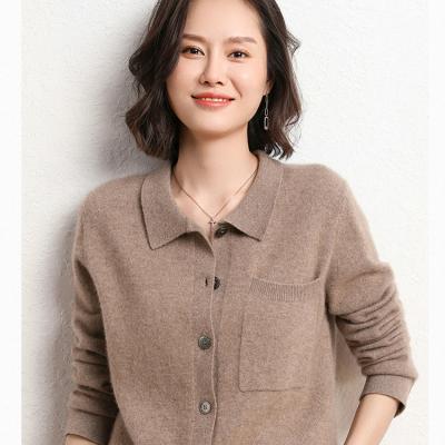 China 2021 New Women's Anti-pilling Cashmere Wool Button-breasted Morandi Sweater Cardigan for sale