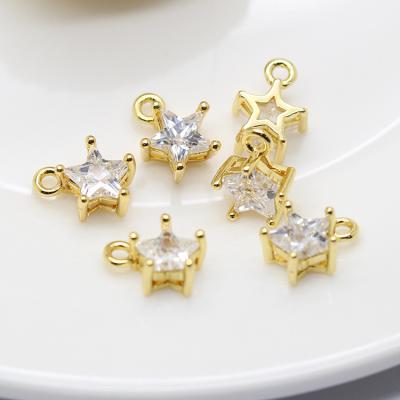 China Handmade Material Diy Pentagon Jewelry Pendant DIY Punk Accessories 14K Gold Plated Earring Accessories for sale