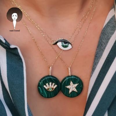 China 2022 New Design Boho Color Summer Simple Style DIY Style Devils Letters Eco-Friendly Shell Bead Necklace Multilayer Colored Colorful Eye for sale