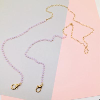 China Fashionable Eco-friendly Design Beads Chain Fashionable Gold Adult Face Masking Lanyard For Women for sale