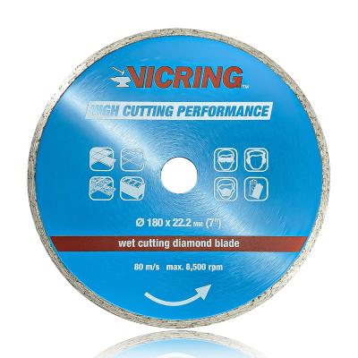 China Ceramic VICRING 180mm Continuous Diamond Cutting Blade for sale