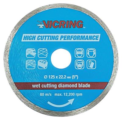 China Continuous Ceramic VICRING 125mm Diamond Cutting Disc Diamond Saw Blade For Granite for sale