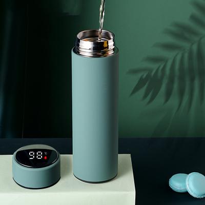 China 2022 Hot Selling PORTABLE Painting Thermos Water Bottle Rubber Mug With Led Temperature Display for sale