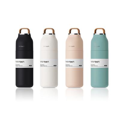 China Simple Portable Handle Student Stainless Steel Thermos Cup 500Ml Vacuum Flasks PORTABLE Water Bottles for sale