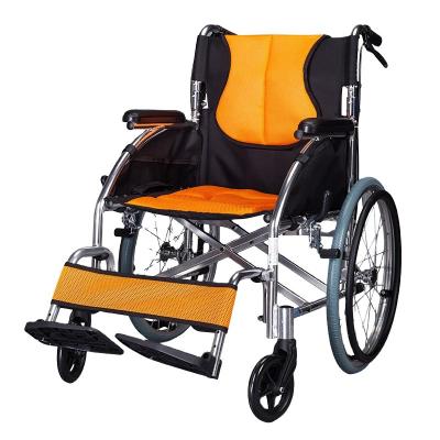 China Lightweight aluminum alloy aluminum foldable wheelchair wheelchair for fixed disabled and elder with armrest and footrest wheelchair for sale