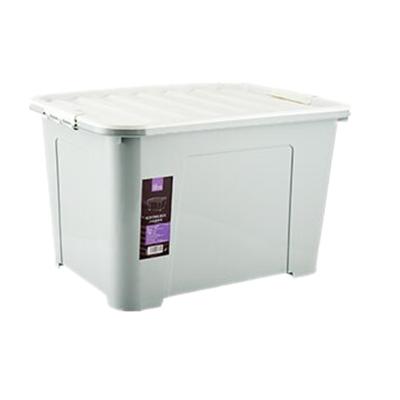 China Viable plastic storage box with lid handles wheels, white plastic storage box for sale