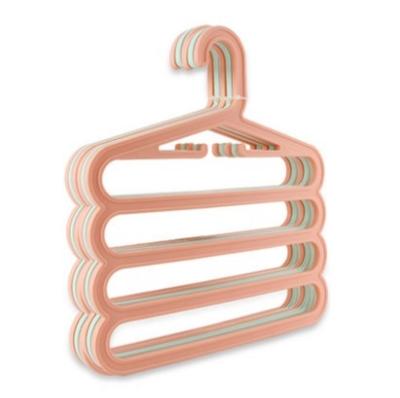 China Flexible Multifunctional Plastic Trouser Scarf Hanger Space Saving Hangers for sale