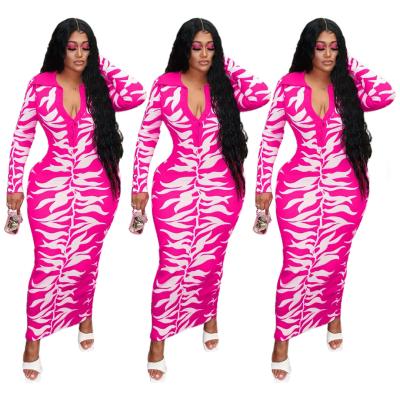 China PSD2361 High Quality Viable Sleeve Printed Long Sleeve Button Down Shirt Woman Plus Size Long Maxi Dress for sale