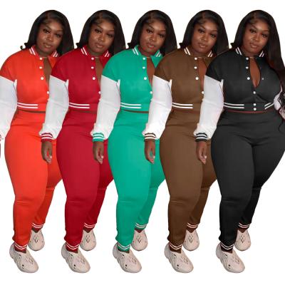 China PSS2279 Hot Sale Sustainable Customized Logo Matching 2 Piece Outfits Plus Size Clothing Women's Pants Two Piece Set for sale