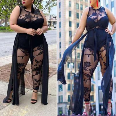 China PSWJ2014 Viable High Quality Plus Size Women Clothing Velvet See Rompers And Jumpsuit Rompers Women for sale