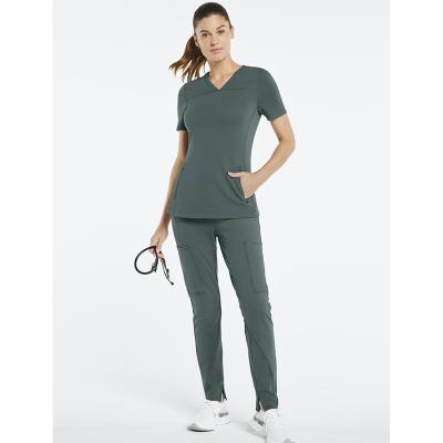 China Wholesale NU2086 Hospital Scrubs Sets Vendors Jogger 4-Way Stretch Women Plus Size Doctor Medical Hospital Uniforms for sale