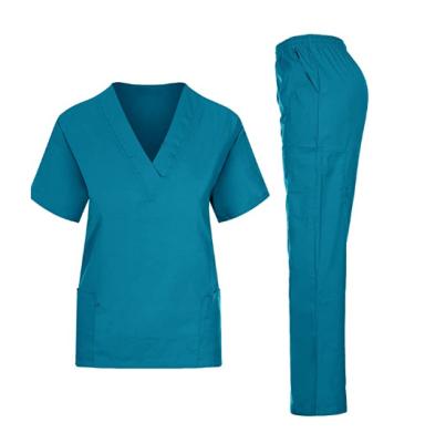 China NU2057 Sustainable Hot Selling Fashionable Two Piece Amazon Plus Size Nurse Uniform Nursing Pants Set For Hospital for sale