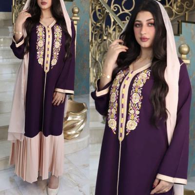 China MSD2037 Polyester Maxi Modern Turkey Plus Size Islamic Clothing Abaya Women's Muslim Long Sleeve Dress for sale