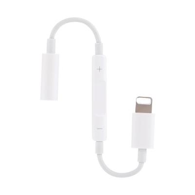 China Multimedia wire control adapter earphone cable audio lighting to AUX audio cable converter. 3.5mm Jack Headphone for iPhone for sale