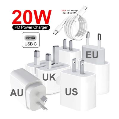 China Wholesale Cheap Type C 18W 20W EU Wall Charger Plug Mobile Phone Charger Palladium 20W USA UK for sale