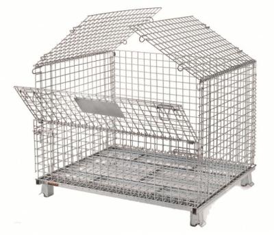 China Durable Folding Mesh Euro Logistics Transport Forklift Steel Wire Storage Steel Cage Eu Metal Folding Industrial For Europe for sale