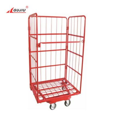 China Transport Warehouse Supermarket Storage Metal Folding Cargo Pallet Roller Wire Transport Multifunctional Folding Industrial Trolley for sale