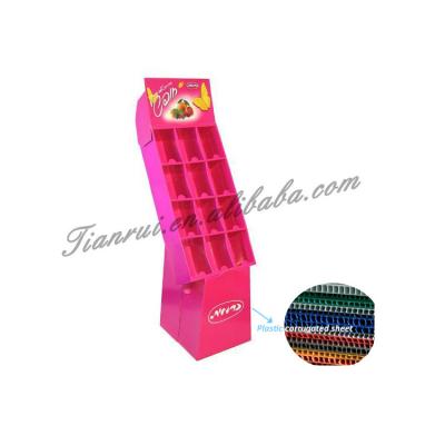 China Professional Made Wholesale Corrugated Plastic Display Retail Showcase Rack Custom Made for sale