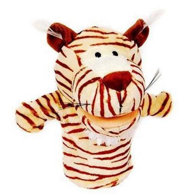 China Custom Animal Puppet Toy For Educational Gift Plush Tiger Toy Hand Puppet for sale