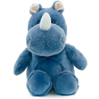 China Creative Soft Stuffed Rhino Toy Bear Plush Pillow Cushion Blue Color Stuffed Animal for Christmas Toy Gift for sale