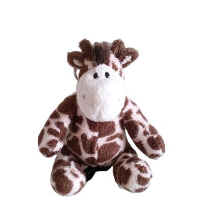 China Super Soft Lifelike Giraffe Plush Toy Hot Sale Realistic Vivid Stuffed Head Sitting Chain Toy For Promotional Gift for sale