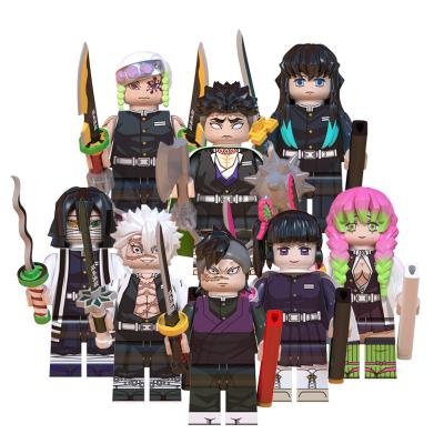 China Toys WM6138 from Toy Japanese Anime Demon Slayer Kanao Mitsuri Zenitsu Tanjirou Nezuko Akaza Zenitsu Mini Building Blocks Figures Kids cartoon for sale