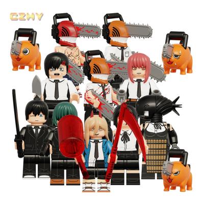 China New Cartoon Anime Toy Chainsaw Man Series Pochita Electric Power Times Beam Tolka Angel Denji Kids Toys KT1067 Building Blocks Figures for sale