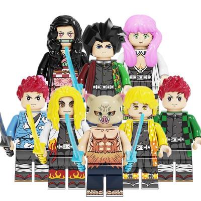 China Cartoon Toy Famous Cartoon Demon Slayer Mini Education Toys Figures Building blocks figures for kids toys PG8291 for sale