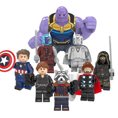 China Cartoon Toy Superheroes Movie Hawkeye Vision Nebula Thanos Raccoon Stark MK85 MK50 Action Number Building Blocks Toys Kids for sale