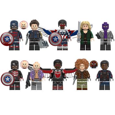 China Winter Cartoon Toy Super Heroes The Falcon and Private Baron Zemo Walker U.S.Agent Karli Building Blocks Figure Kids Toys X0313 for sale