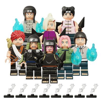 China Japanese Cartoon Toy KDL812 Anime Actions Numbers Toys Haruno Sakura Gaara Hyuga Neji Mini Building Block Bricks For Children for sale