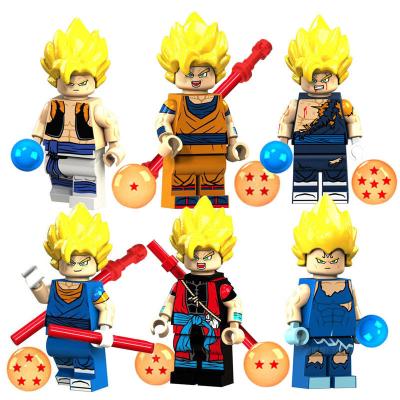 China Cartoon Toy XP021-026 Mini Dragon Broli Son Goku DBZ Action Number Building Block Bricks Kids Toy Gift for sale