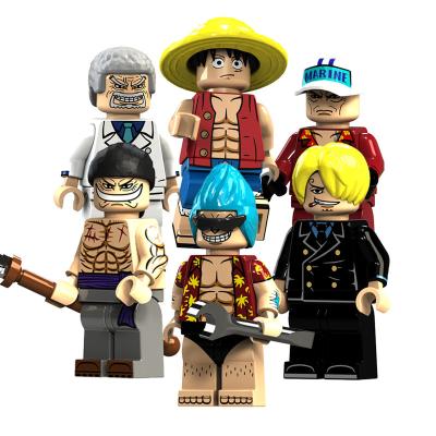 China One Piece Monkey D Garp Mini Building Blocks Figure Toys Sanji Franky Luffy Sakazuki Edward Newgate Cartoon Toy KT1008 Anime Cartoon for sale