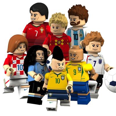 China Cartoon Toy Football Star Player Pedri Messi Bale Word Cup Character Mini Building Block Figure Collect Toy Juguetes KT1003 for sale