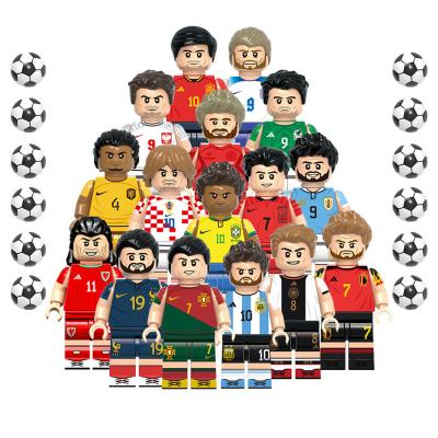 China Footballer Van Dijk Raul Jimenez Kane Ronaldo Benzema Messi Neymar Modric Mini Building Block Cartoon Toy G0103 G0104 Soccer Figures for sale