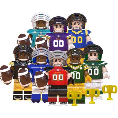 China Cartoon Toy Famous Rugby Team Steelers Rams Buccaneers Dolphins Giants Packers Jets Vikings Mini Building Blocks Figures Kids Toys WM6134 for sale