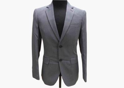 China Houndstooth Pattern Mens Slim Fit Suits , Dark Grey Skinny Suit Polyester / Rayon for sale