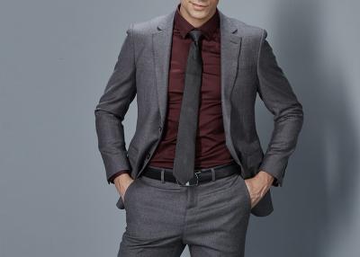 China Cotton Formal Male Grey 2 Piece Suit Two Straight Pockets S--XXXL Size Regular Fit for sale