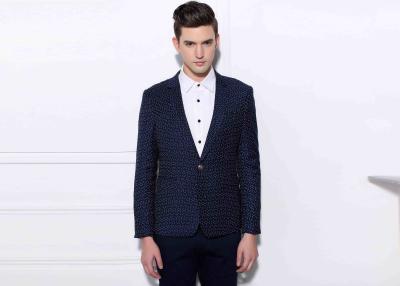 China Wave Point Blazer Mens Slim Fit Full Suits 2 Sleeve Buttons Plain Dyed Technics for sale