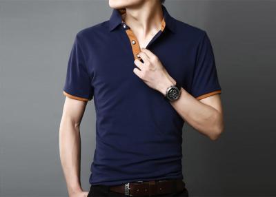 China 100% Cotton Mens Polo Shirts Turndown Collar 4 Colors Three Buttons Plain Dyed for sale