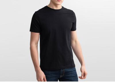 China Solid Color Mens Cotton Tee Shirts , Round Neck Cool T Shirts For Men Anti Wrinkle for sale