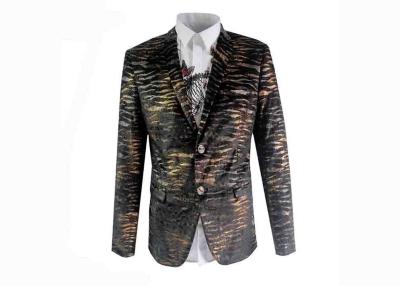 China Leopard Patterned Suit Jacket Single Breasted Fit European / American Men for sale