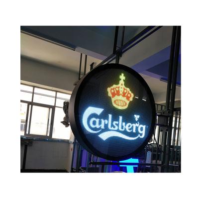 China P4.68 Outdoor Indoor Outdoor LED Display Round Shape Logo Sign For Shop Advertising for sale