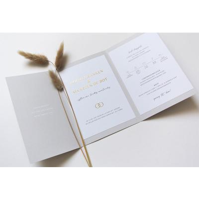 China Luxury Europe New Triptych Party Wedding Invitation Card And Suede Paper Rope With Label for sale