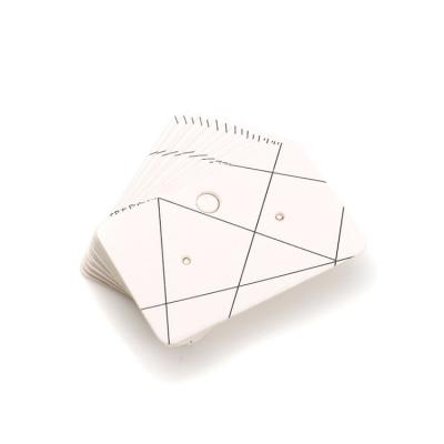 China 2 Inches Eco-friendly Geometric Pattern Earring Display White Rectangular Jewelry Paper Cards For Earrings for sale