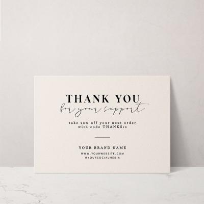 China Europe Printing Custom Business Thank You Cards With Logo For Small Business Order Shopping Card for sale