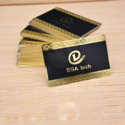 China ID Card Printing Custom Ect Laser Cut Logo Embossed Black And Gold Cards Cutour Board Metal Business for sale