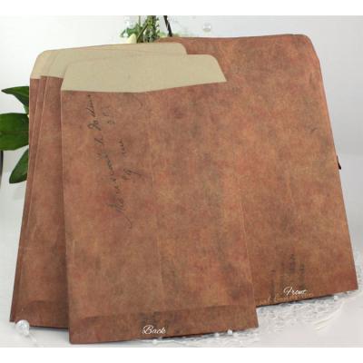 China Recycled Materials Top Load Brown Vintage Style Kraft Paper Envelopes Diy Letter Wedding Rustic Envelopes for sale