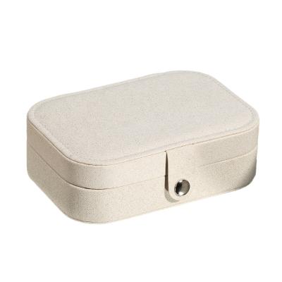 China Fashionable Travel Jewelry Organizer Case Boxes Jewelry Box Button Leather Storage Box for sale