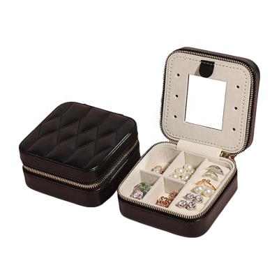 China Custom Logo Jewelry Travel Jewelry Case Travel Jewelry Organizer Handmade Small Leather Organizer Jewelry Box for sale